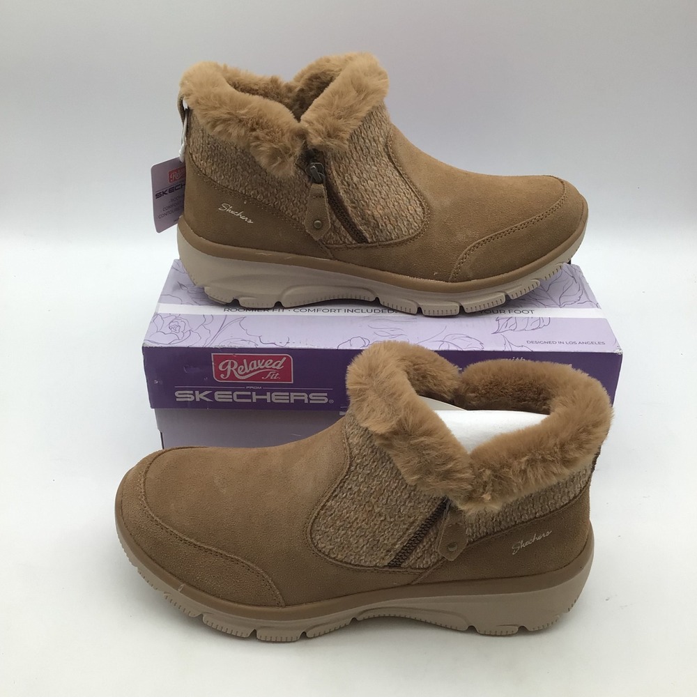 Skechers Relaxed Fit Easy Going Cozy Lodge Chestnut Boots Womens Size 10 NEW